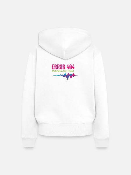 Fehler 404: Motivation nicht gefunden - Frauen Premium Bio Zip Hoodie - Weiß