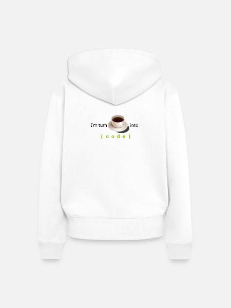 Coffe in Code - Frauen Premium Bio Zip Hoodie - Weiß
