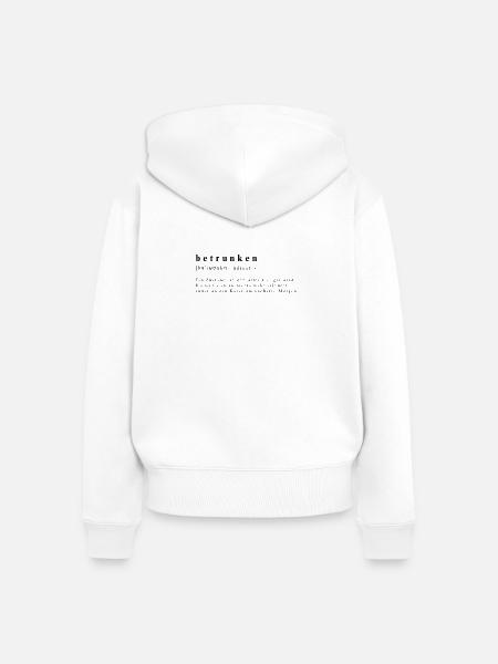 Betrunken, Adjektiv. - Frauen Premium Bio Zip Hoodie - Weiß