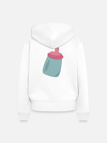 Babyflasche - Frauen Premium Bio Zip Hoodie - Weiß