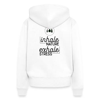 Environmental protection - Women's Premium Organic Zip Hoodie - white - Back - AI Model Female 172 light (172cm)