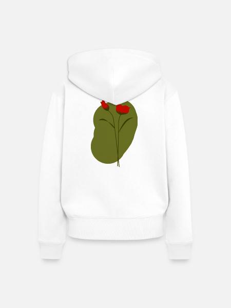Mohn - Frauen Premium Bio Zip Hoodie - Weiß