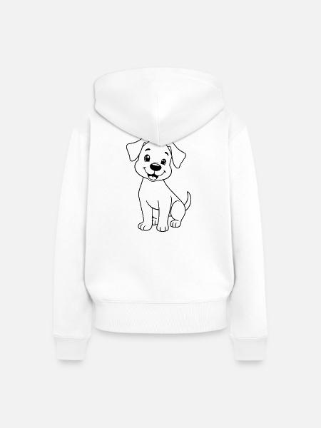 Minimalistic Puppy - Frauen Premium Bio Zip Hoodie - Weiß
