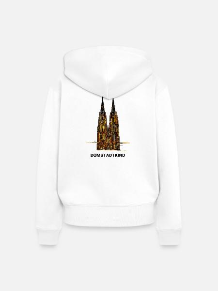 Kölner Dom - Domstadtkind - Frauen Premium Bio Zip Hoodie - Weiß