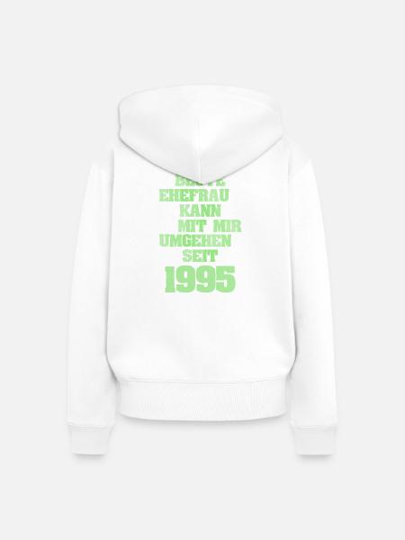 Ehe 1995 - Frauen Premium Bio Zip Hoodie - Weiß