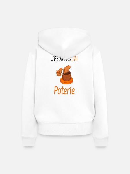 Töpferei in Aktion - Frauen Premium Bio Zip Hoodie - Weiß