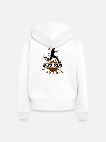 Mud Run Man – Modder Runner - Frauen Premium Bio Zip Hoodie - Weiß