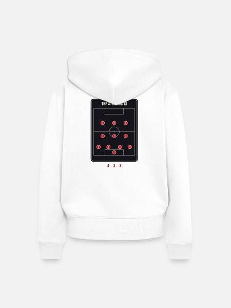 Startelf 4-3-3 Fußballformation - Frauen Premium Bio Zip Hoodie - Weiß