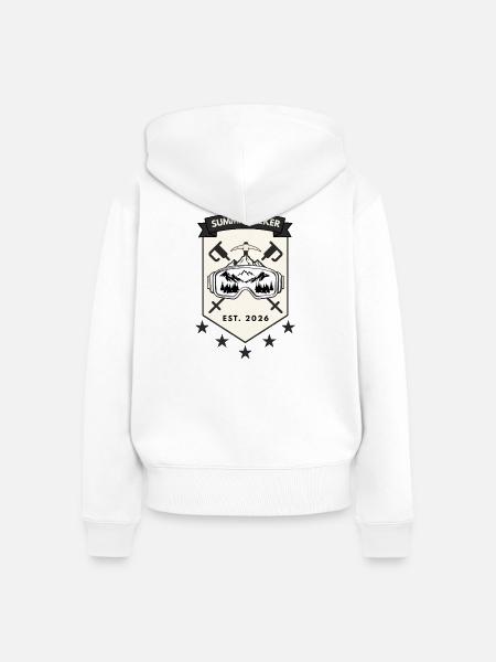 Summit Seeker Skiabzeichen - Frauen Premium Bio Zip Hoodie - Weiß