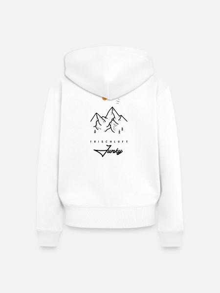 Berge - Frischluft Junky - Frauen Premium Bio Zip Hoodie - Weiß