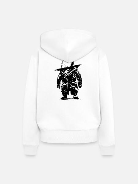 Gärtner im Regen - Frauen Premium Bio Zip Hoodie - Weiß