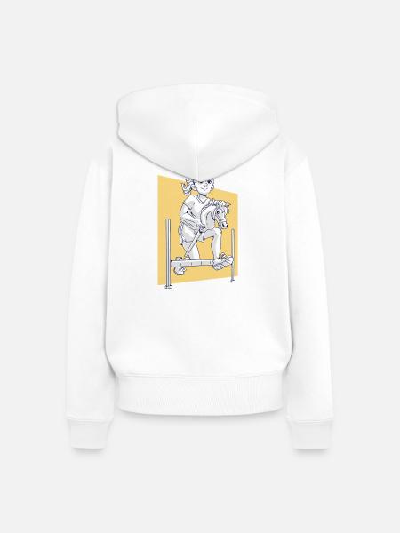 Steckenpferd Reitdesign - Frauen Premium Bio Zip Hoodie - Weiß