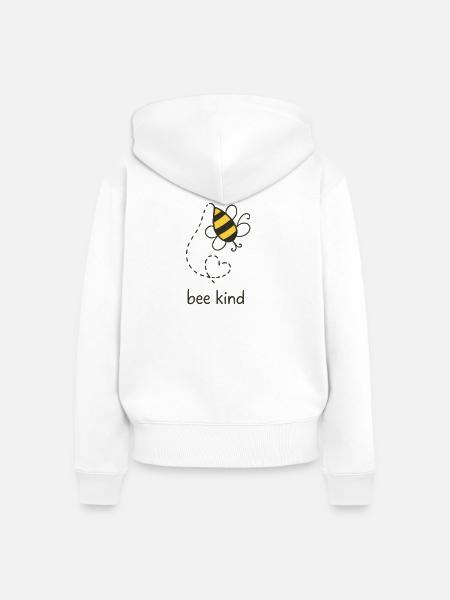 Be Kind Biene Illustration - Frauen Premium Bio Zip Hoodie - Weiß