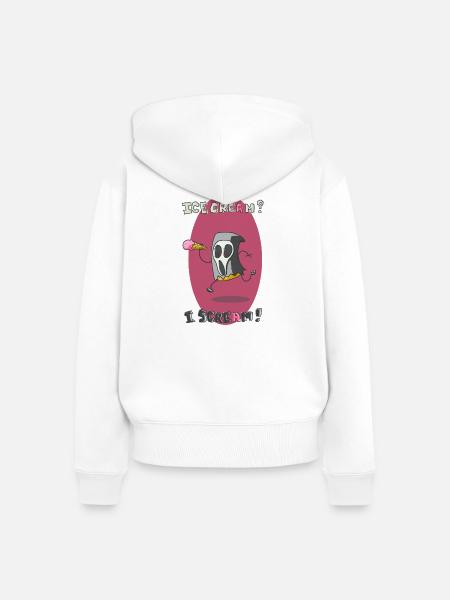 Eis? Ich schreie! - Frauen Premium Bio Zip Hoodie - Weiß
