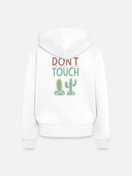 Fass den Kaktus nicht an - Frauen Premium Bio Zip Hoodie - Weiß