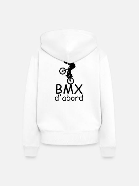 BMX First - Frauen Premium Bio Zip Hoodie - Weiß