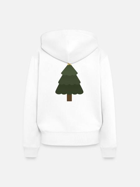 Weihnachtsbaum - Frauen Premium Bio Zip Hoodie - Weiß