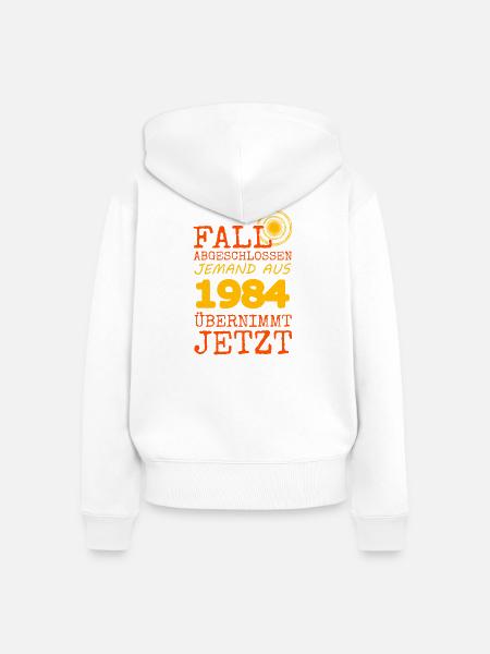 Fall 1984 - Frauen Premium Bio Zip Hoodie - Weiß