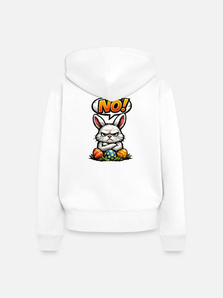 NÖ Hase Ostern Geschenk - Frauen Premium Bio Zip Hoodie - Weiß