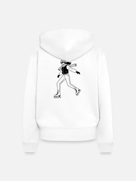 Schlittschuh - Frauen Premium Bio Zip Hoodie - Weiß