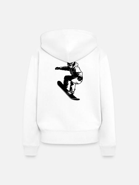 Snowboarder - Frauen Premium Bio Zip Hoodie - Weiß