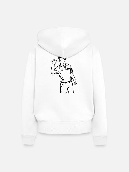 Darts - Frauen Premium Bio Zip Hoodie - Weiß
