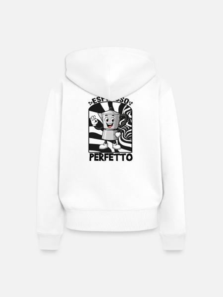 Espresso, Kaffee  - Frauen Premium Bio Zip Hoodie - Weiß