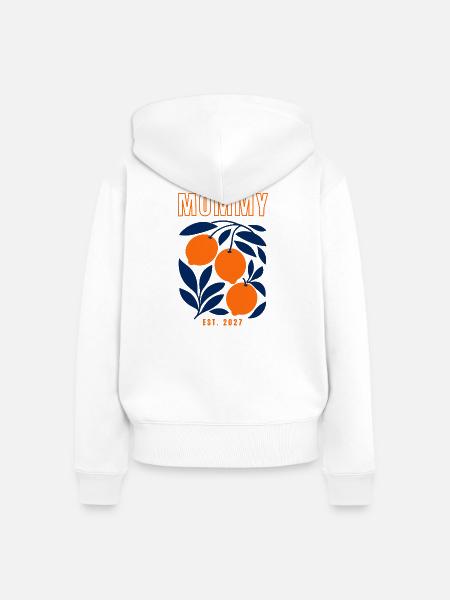 Mama 2027 - Frauen Premium Bio Zip Hoodie - Weiß