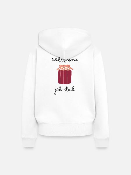 Verdreht wie ein Glas - Frauen Premium Bio Zip Hoodie - Weiß