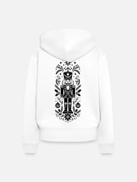 Nussknacker Weihnachten - Frauen Premium Bio Zip Hoodie - Weiß
