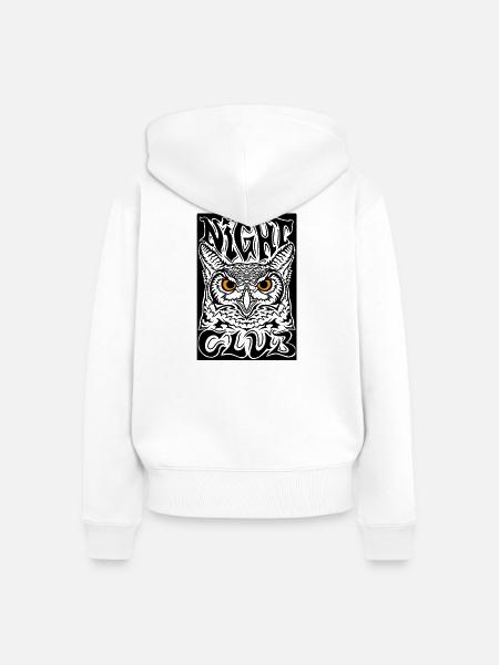 Unheilvolle Augen im Dunkeln - Frauen Premium Bio Zip Hoodie - Weiß