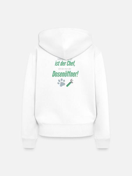 Dosenoffner - Frauen Premium Bio Zip Hoodie - Weiß
