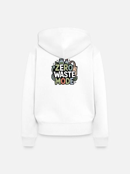 zero-waste-mode - Frauen Premium Bio Zip Hoodie - Weiß