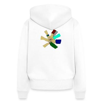 Freundschaft - Frauen Premium Bio Zip Hoodie - Weiß - Hinten - AI Model Female 172 light (172cm)