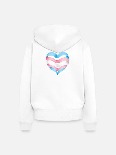 Transgender Herzdesign S1 - Frauen Premium Bio Zip Hoodie - Weiß