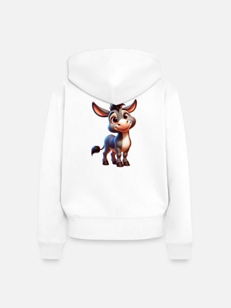 Esel Esel Schnuller Maultier - Frauen Premium Bio Zip Hoodie - Weiß