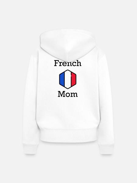 Französische Mutter - Frauen Premium Bio Zip Hoodie - Weiß