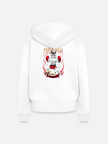 Funny Muay Thai Boxing Muay Thai - Frauen Premium Bio Zip Hoodie - Weiß