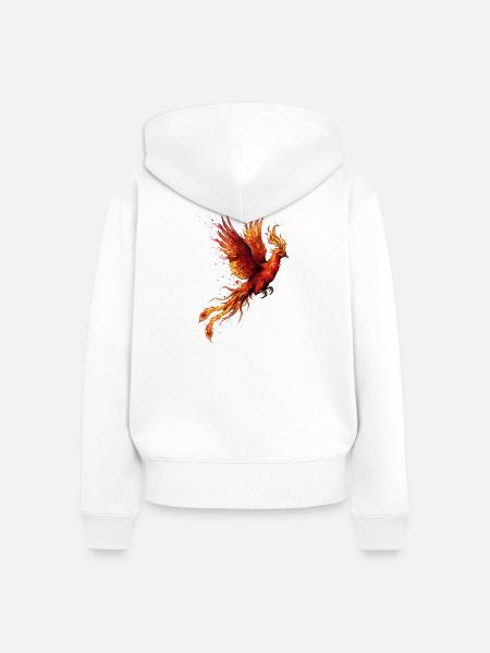 Phönix Feuersturm - Frauen Premium Bio Zip Hoodie - Weiß