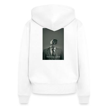 Privacy Is An Illusion Poster Minimal - Frauen Premium Bio Zip Hoodie - Weiß - Hinten - AI Model Female 172 light (172cm)