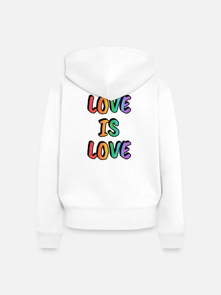 Liebe ist Liebe Regenbogen - Frauen Premium Bio Zip Hoodie - Weiß