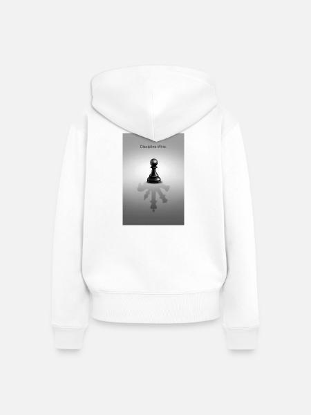 Discipline Wins  Mindset Design - Frauen Premium Bio Zip Hoodie - Weiß