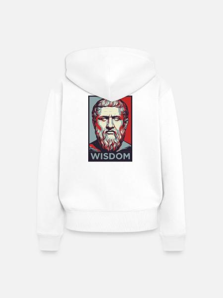 Wisdom Portrait Pop Art - Frauen Premium Bio Zip Hoodie - Weiß