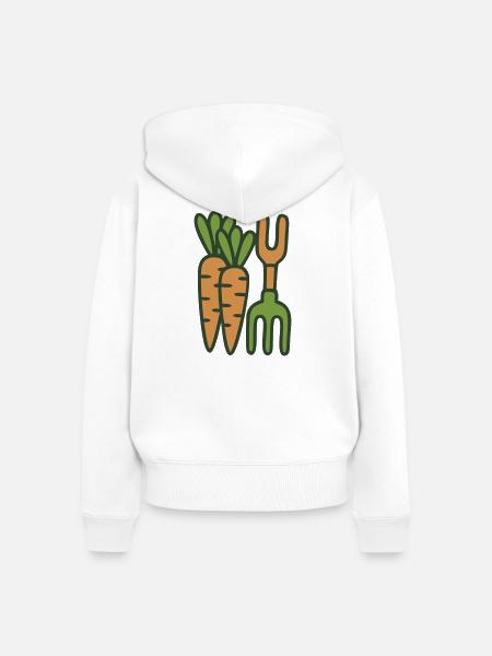 Karotten Mistgabel Grafik - Frauen Premium Bio Zip Hoodie - Weiß