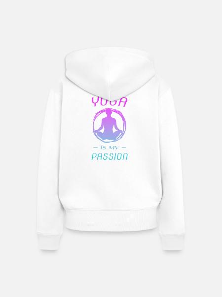 Yoga ist meine Leidenschaft - Frauen Premium Bio Zip Hoodie - Weiß