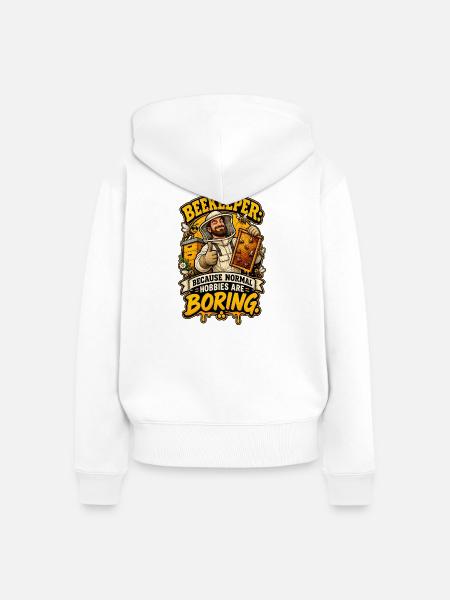Beekeeper Hobbies - Frauen Premium Bio Zip Hoodie - Weiß