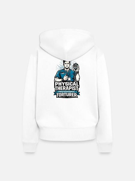 Physiotherapeut Professioneller Folterer - Frauen Premium Bio Zip Hoodie - Weiß