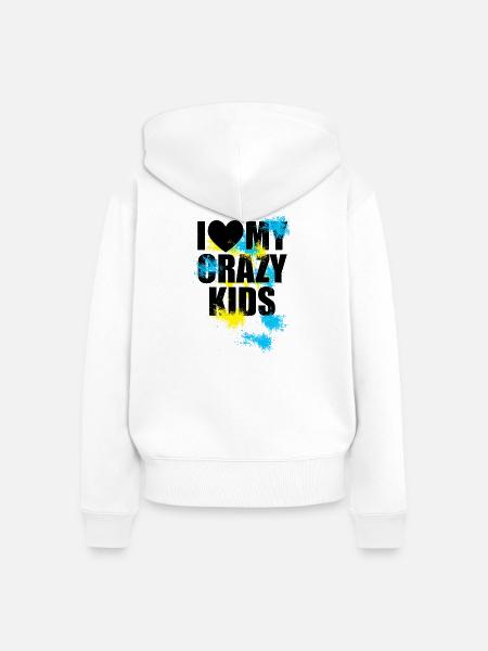 Crazy kids - Frauen Premium Bio Zip Hoodie - Weiß