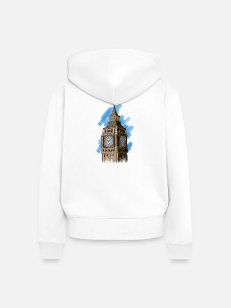 Big Ben - Frauen Premium Bio Zip Hoodie - Weiß