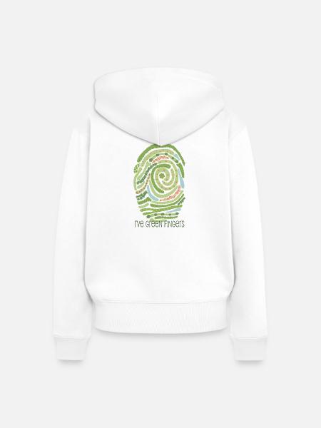 Garten-Fingerabdruck - Frauen Premium Bio Zip Hoodie - Weiß